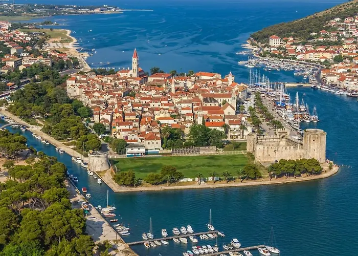 公寓 In Okrug Gornji With Sea View, Air Conditioning, Wifi, Washing Machine 5049-1 特罗吉尔